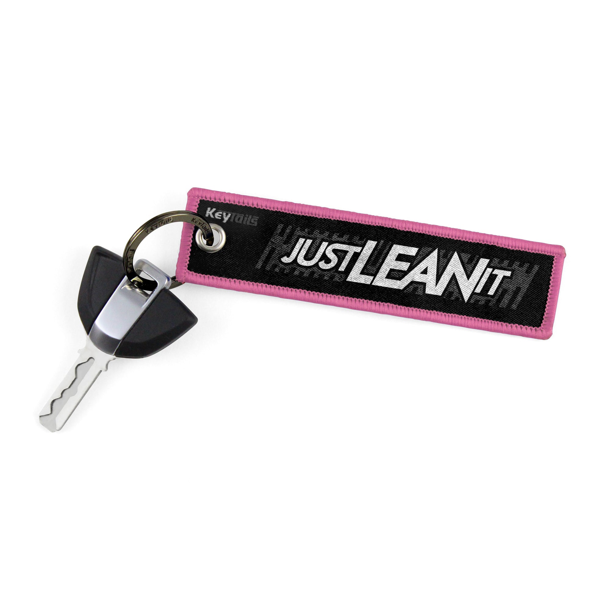 Just Lean It Keychain, Key Tag - Pink