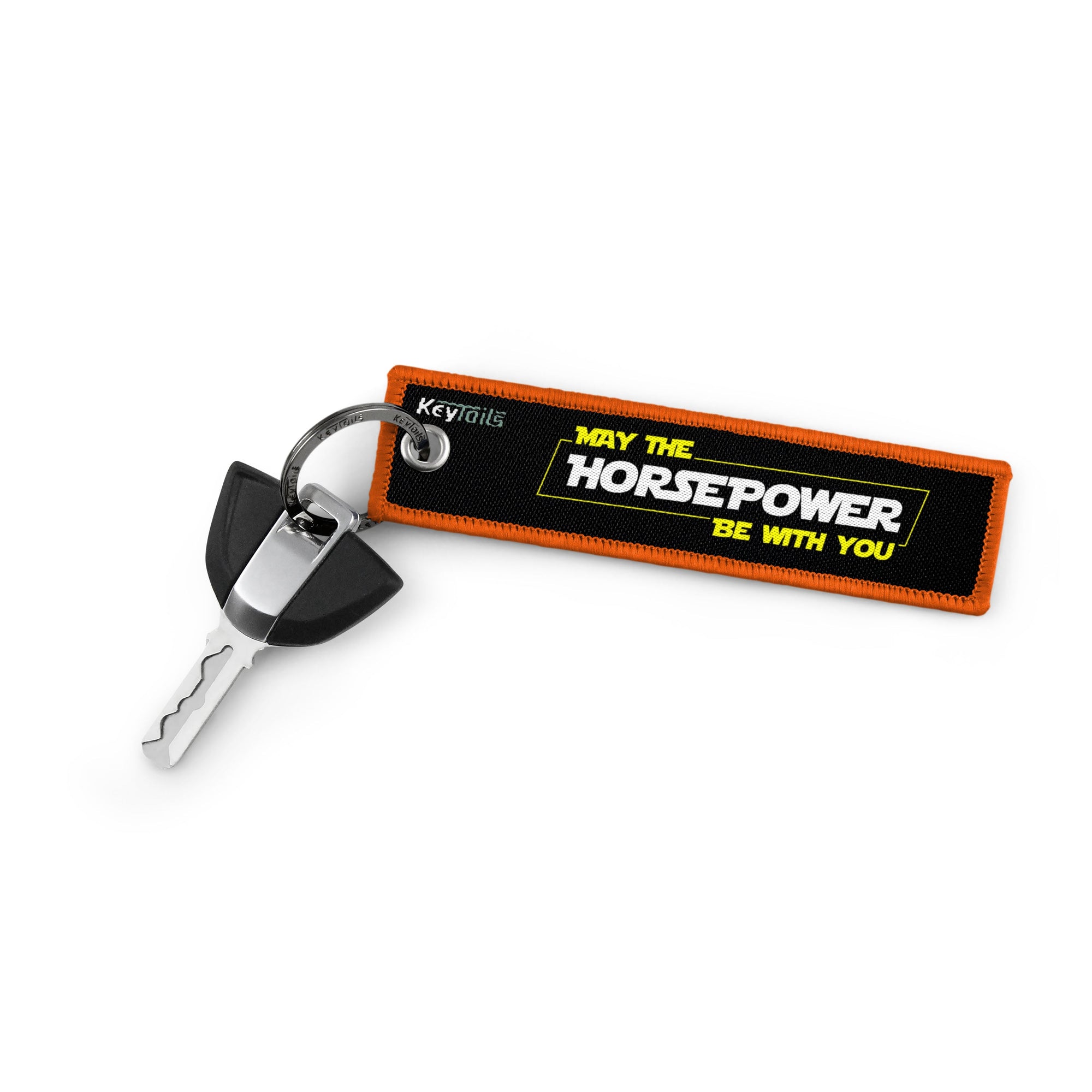 May The Horsepower Be With You Keychain, Key Tag - Orange