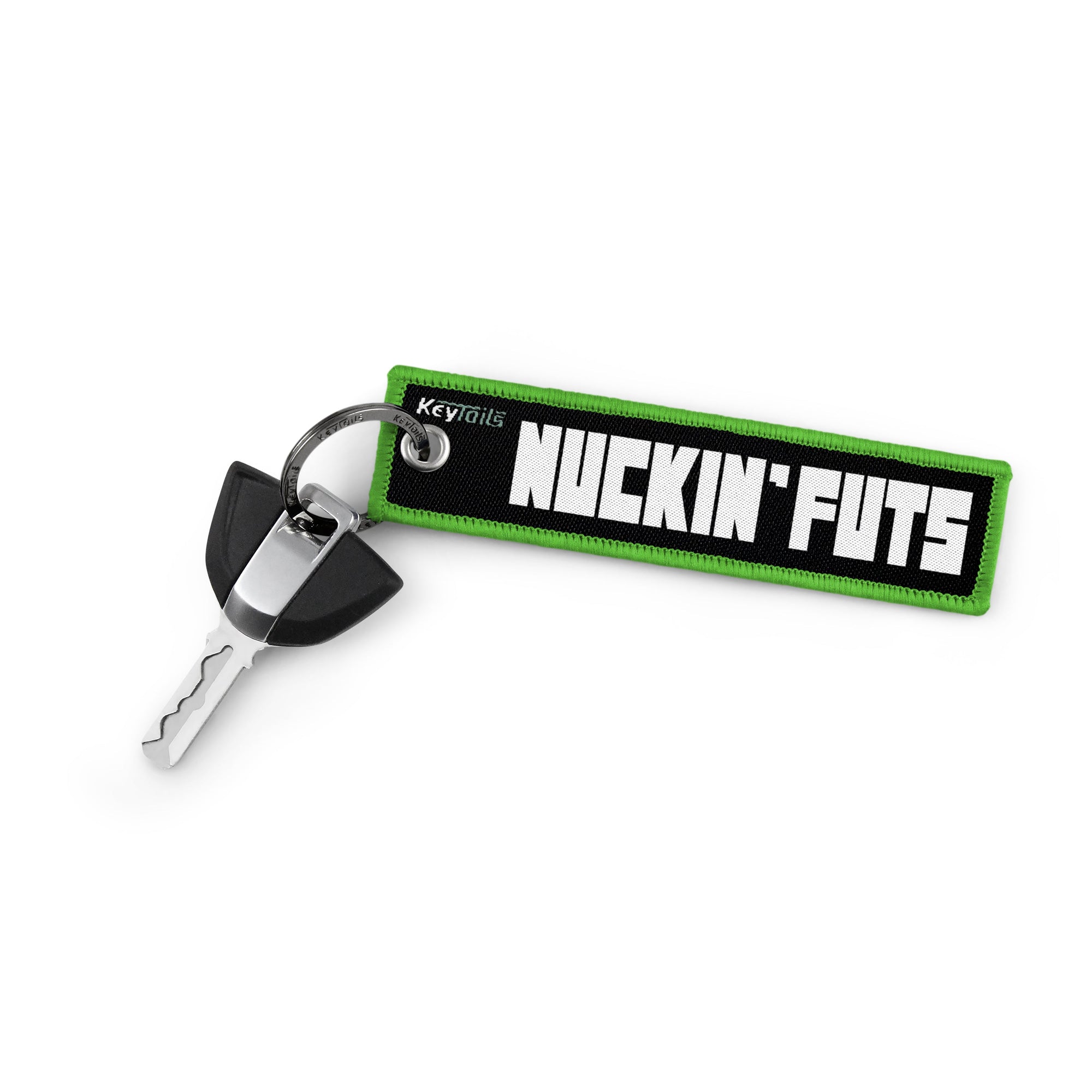 NUCKING' FUTS Keychain, Key Tag - Green