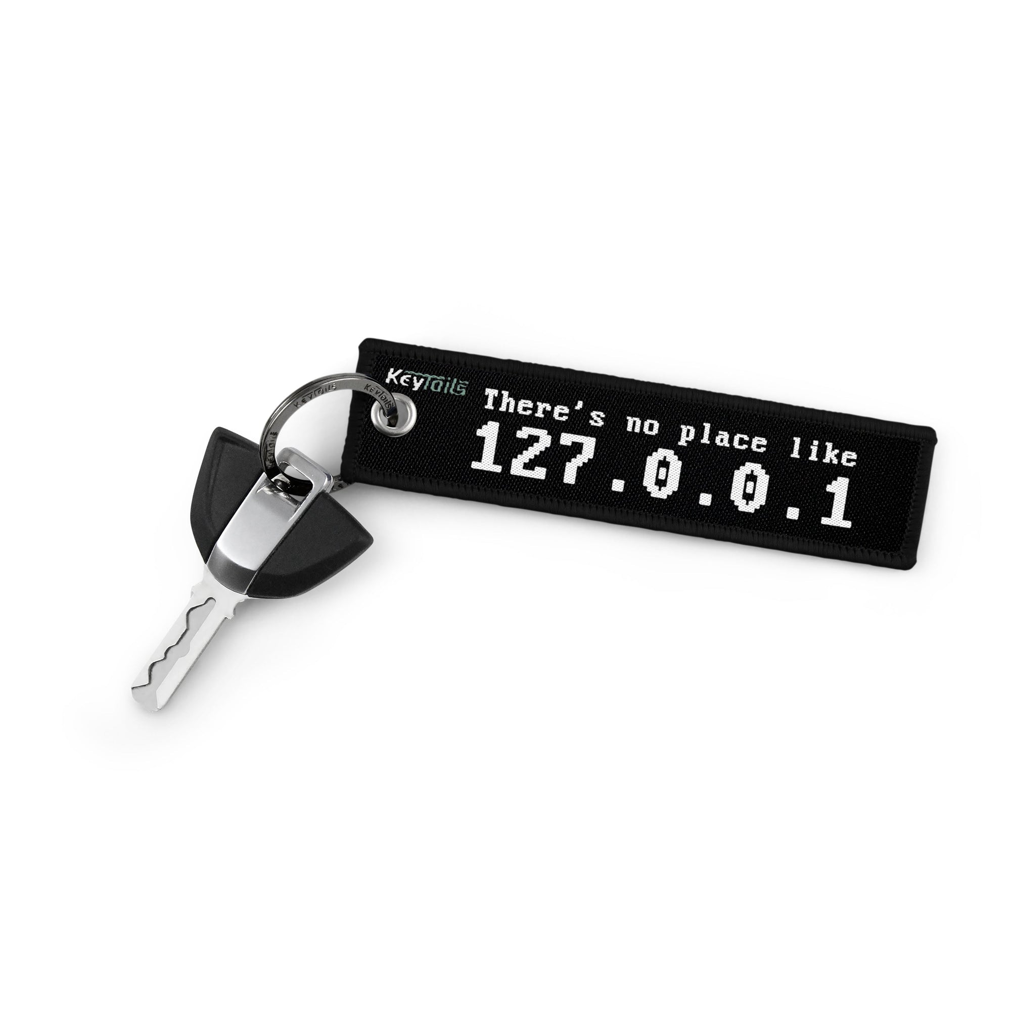 No Place Like 127.0.0.1 Keychain, Key Tag - Black