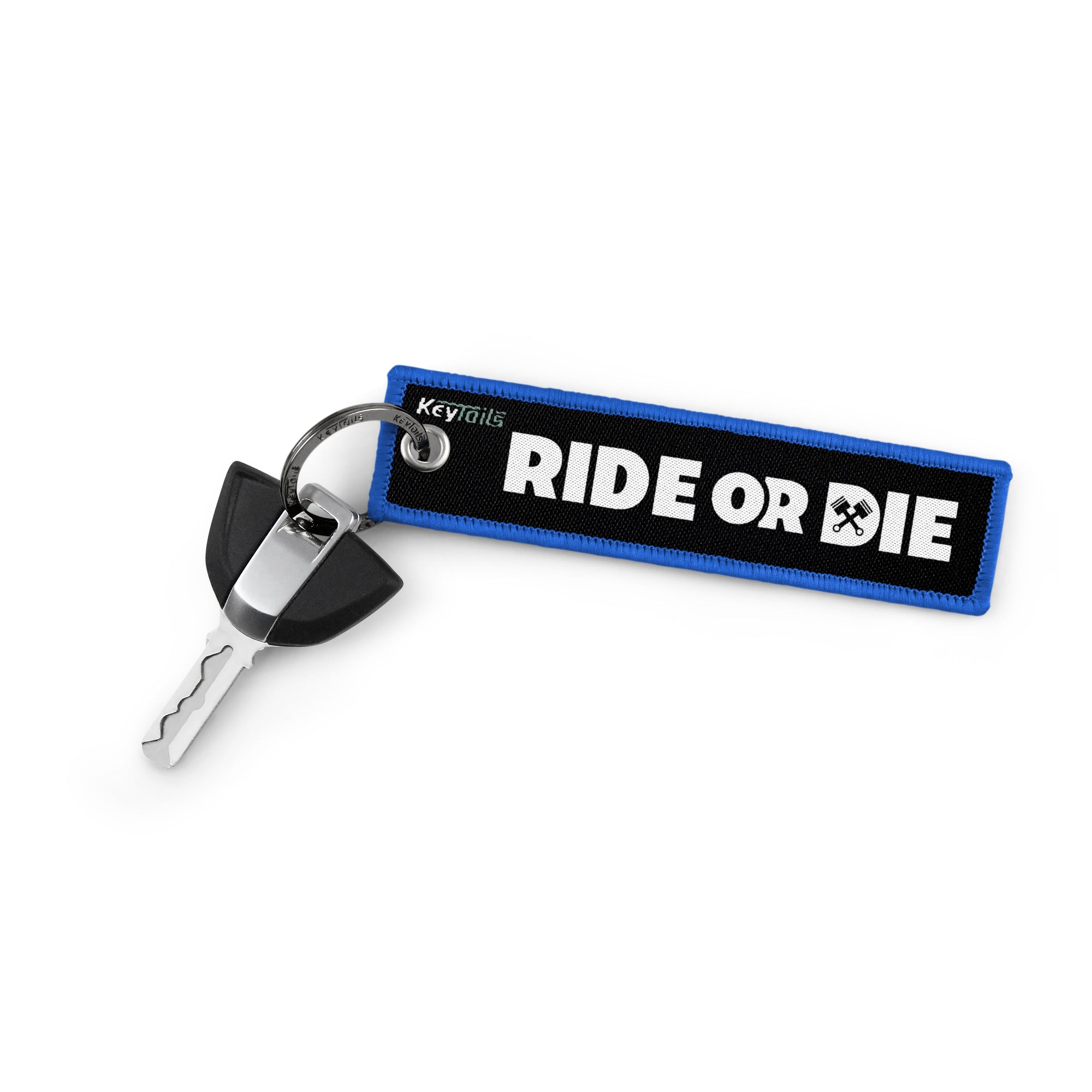 Ride or Die Keychain, Key Tag - Blue