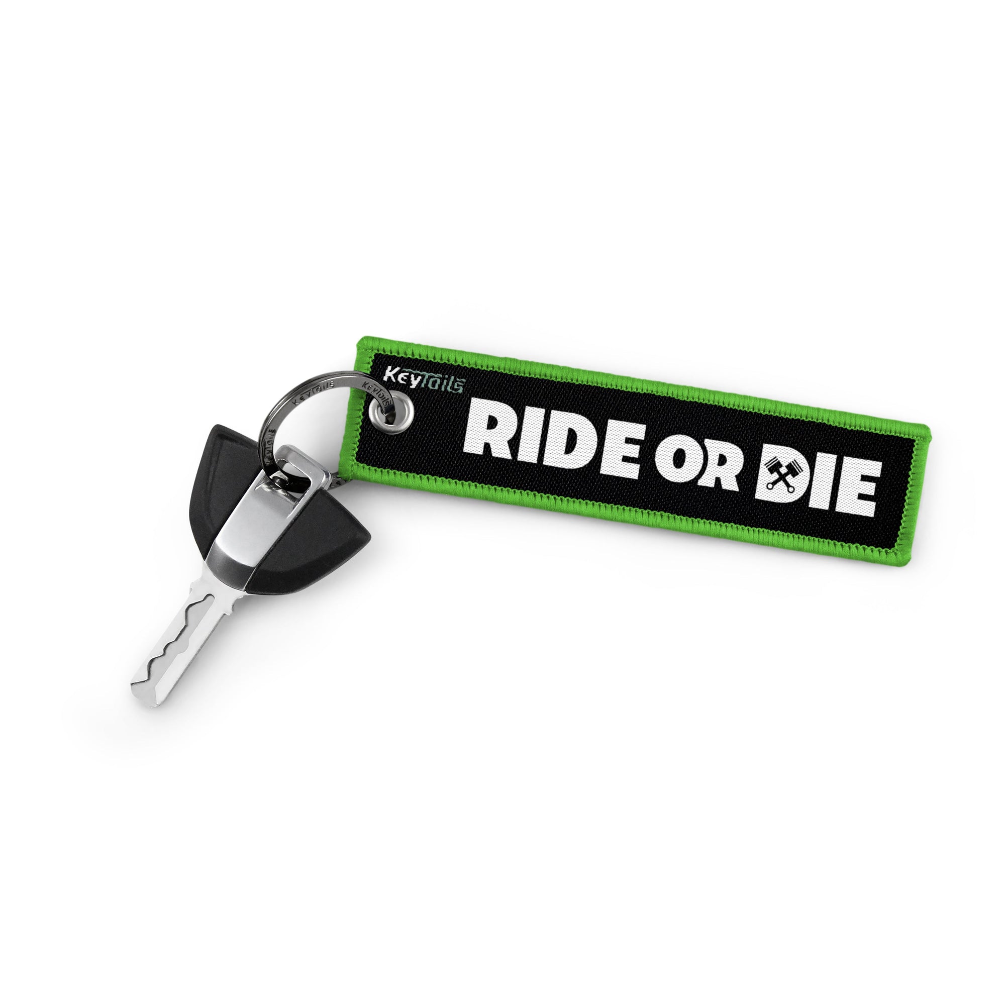 Ride or Die Keychain, Key Tag - Green