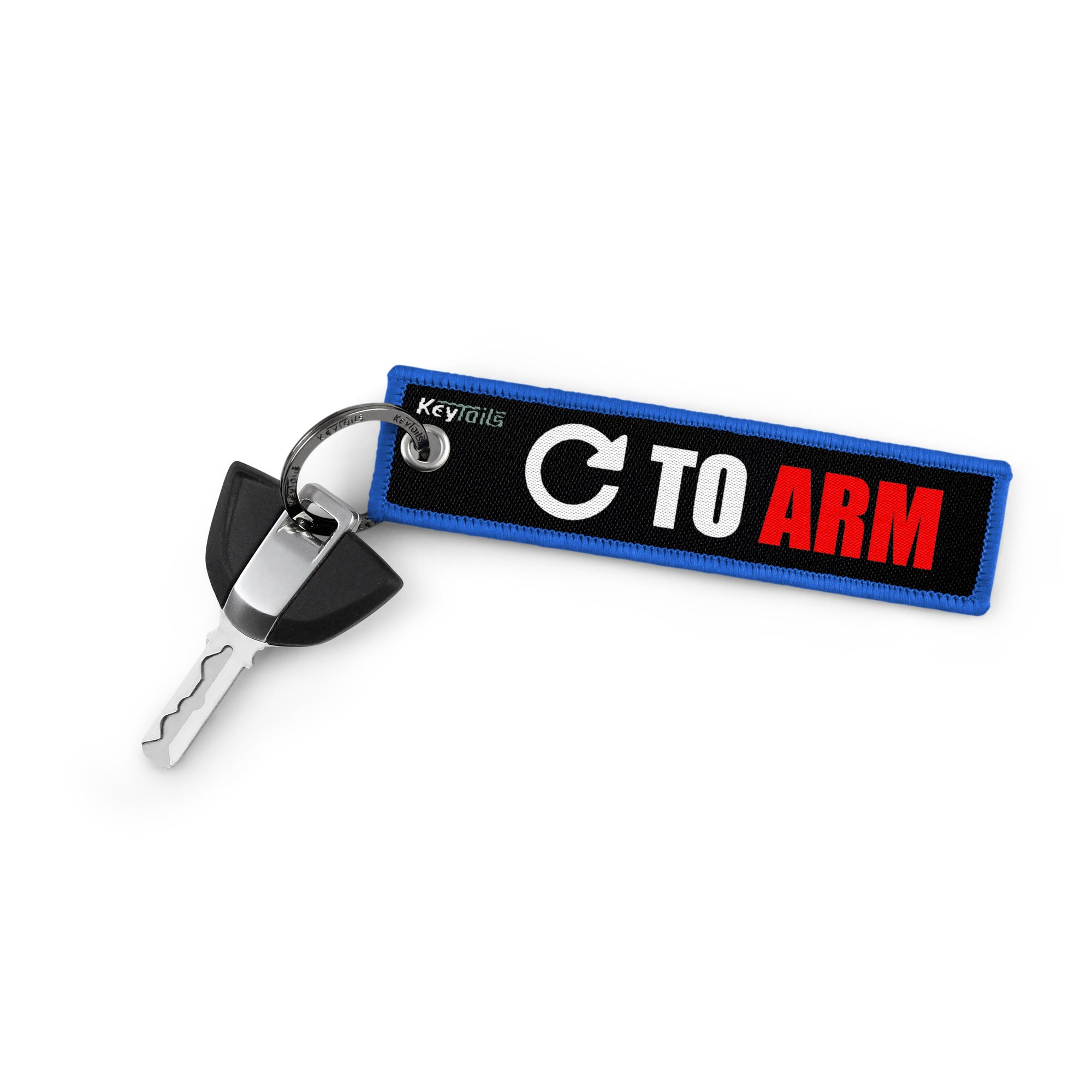 Turn To Arm Keychain, Key Tag - Blue