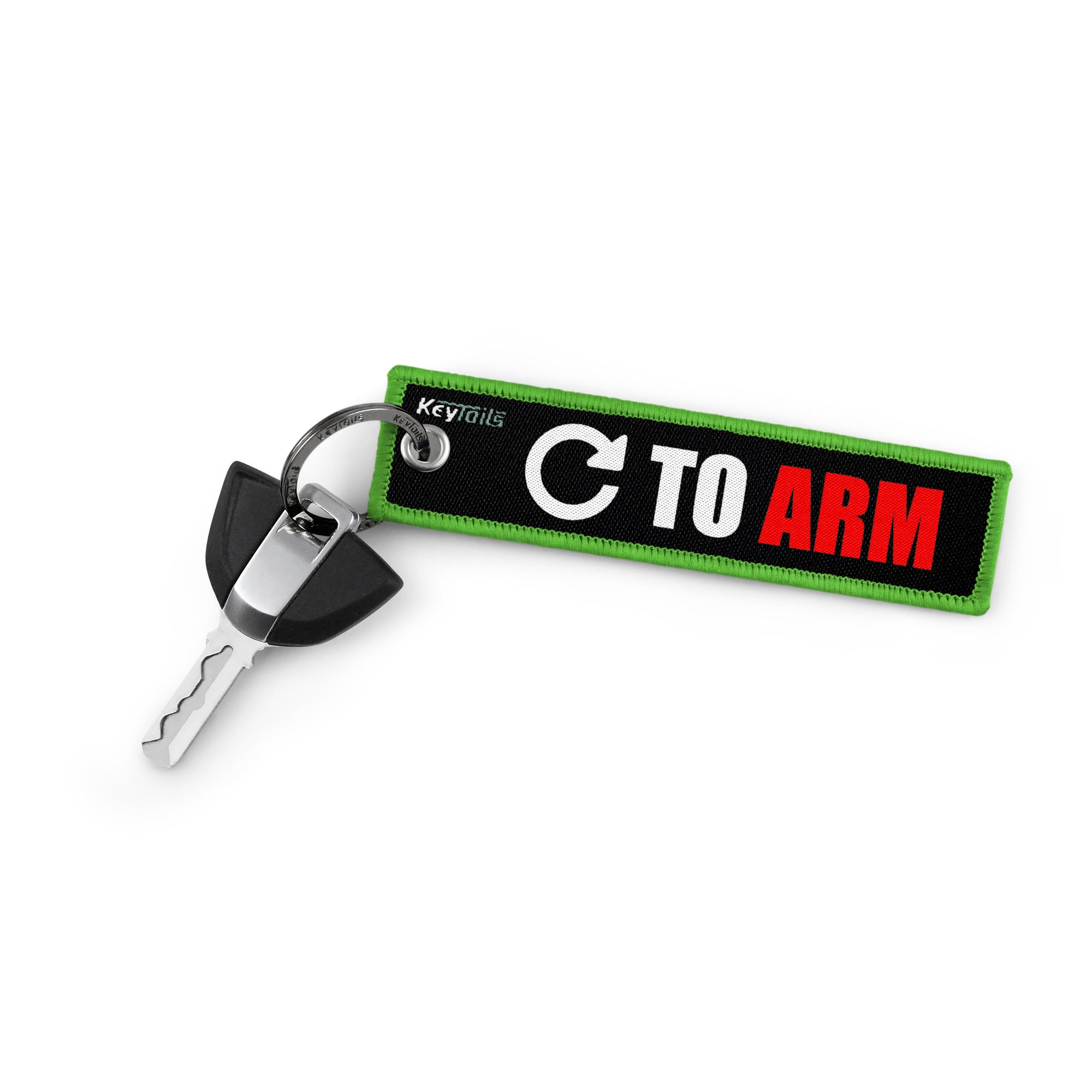 Turn To Arm Keychain, Key Tag - Green