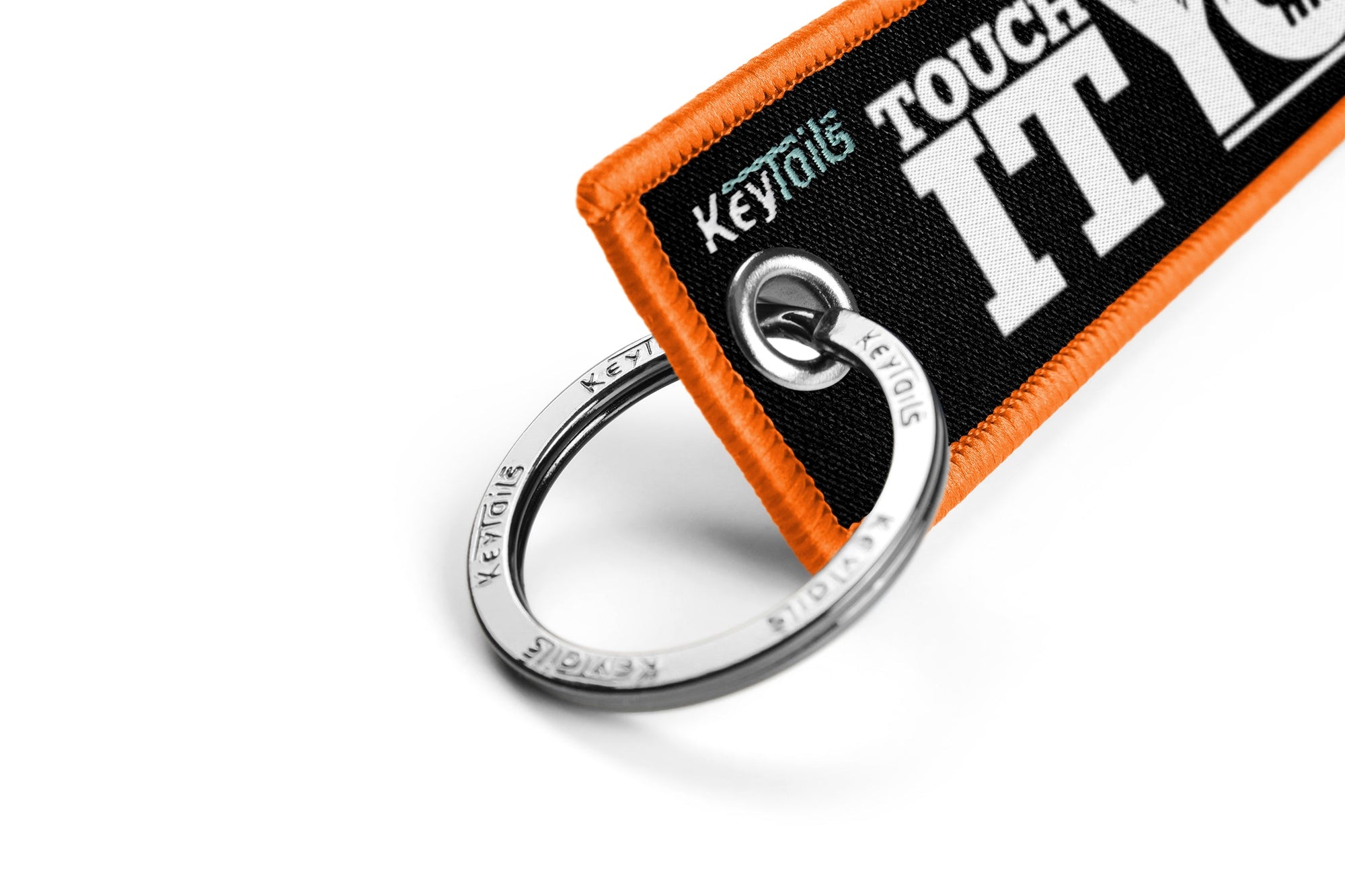 Touch It You Die Keychain, Key Tag - Orange